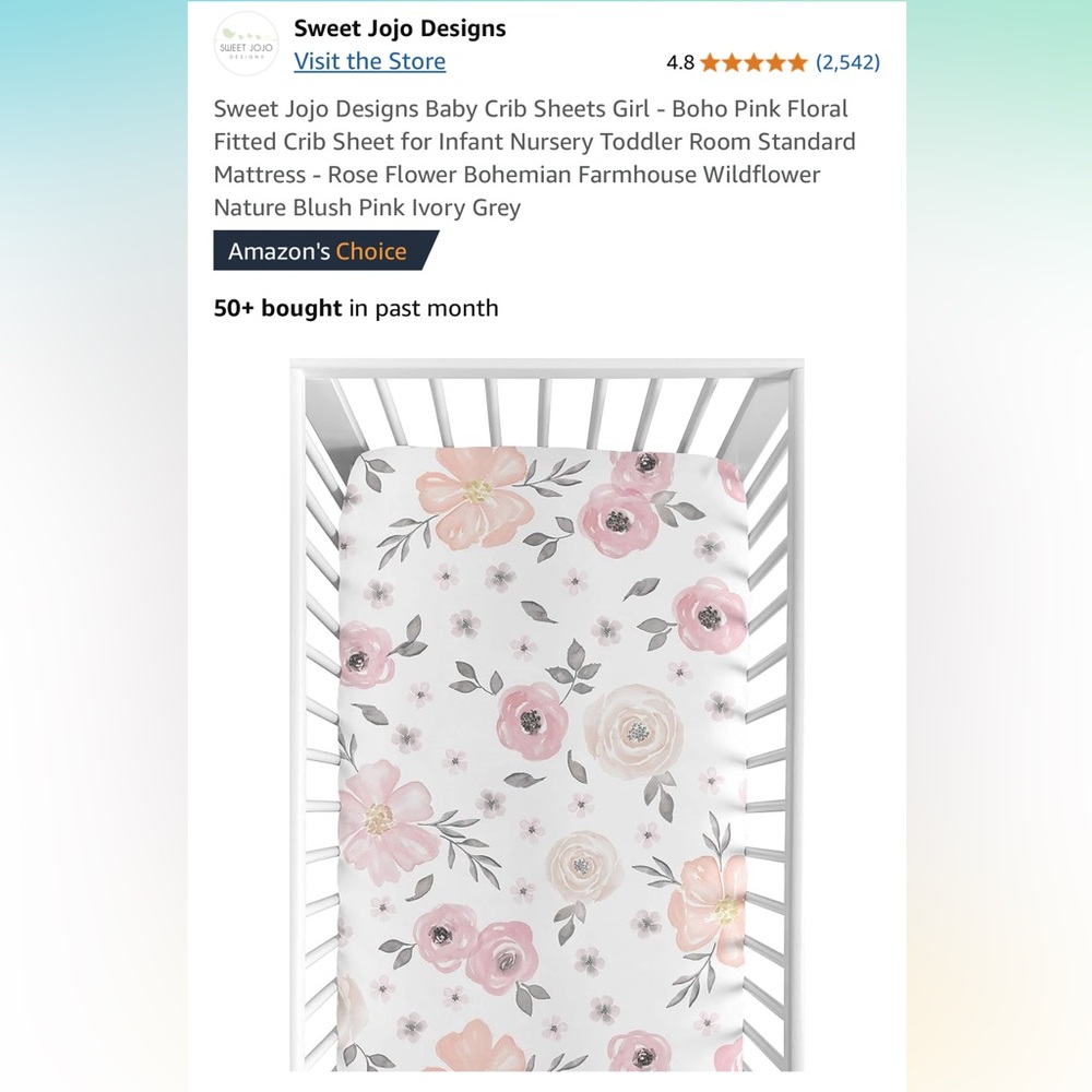 Floral crib sheets (new)